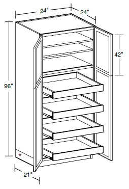Ideal Cabinetry Nantucket Cinnamon Pantry Cabinet - U242496-4T-NCN