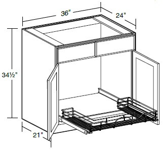Ideal Cabinetry Nantucket Mocha Base Cabinet - SB36-1USWP-NMG