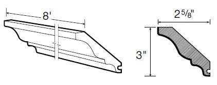 Ideal Cabinetry Nantucket Mocha Crown Molding - CM8-NMG