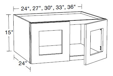 Ideal Cabinetry Nantucket Mocha Wall Cabinet with Glass Doors - W242415PFG-NMG