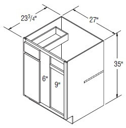 Aristokraft Cabinetry All Plywood Series Winstead Paint Square Corner Base Cabinet BC36