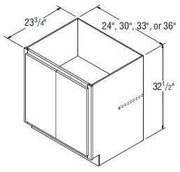 Aristokraft Cabinetry All Plywood Series Winstead Paint Universal Design Base Cabinets With Full Height Door B3032.5FHB