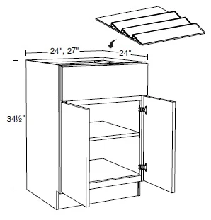 Ideal Cabinetry Cambria Valiant Onyx Base Cabinet - B24-ST-CVO