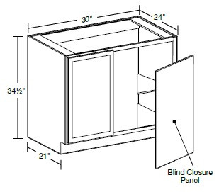 Ideal Cabinetry Cambria Vanguard Oak Base Cabinet - BBCU39-CVK