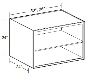 Ideal Cabinetry Standford Vivid White Wall Cabinet - Without Doors - W362424ND-SVW