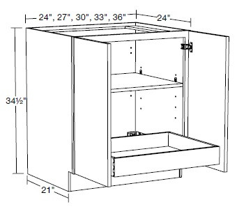 Ideal Cabinetry Standford Vivid White Base Cabinet - B24FH-1T-SVW