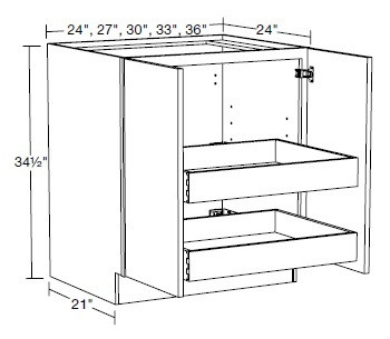 Ideal Cabinetry Standford Vivid White Base Cabinet - B33FH-2T-SVW