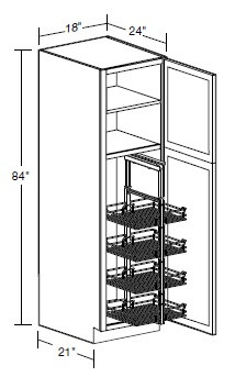 Ideal Cabinetry Standford Valiant Onyx Pantry Cabinet - U182484-PO4WS-SVO