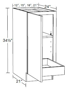 Ideal Cabinetry Standford Valiant Onyx Base Cabinet - B15FH-1T-SVO