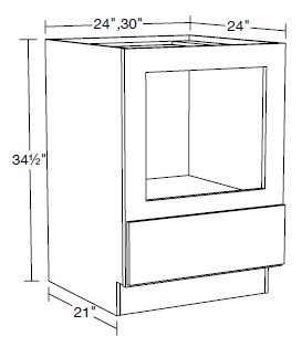 Ideal Cabinetry Standford Vessel Blue Base Cabinet - BMC30-SVB