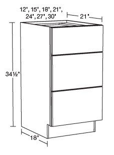 Ideal Cabinetry Standford Vessel Blue Vanity Base Drawer - VBD2121-SVB