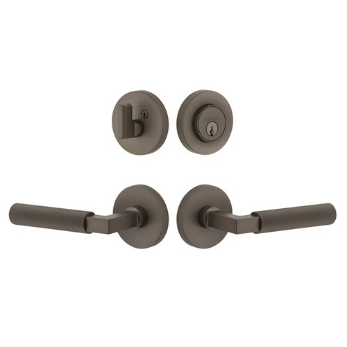 Viaggio Circolo Rosette with Contempo Fluted Lever and matching Deadbolt in Titanium Gray - 630532-CLOCON-FLT-TG