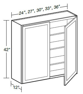Ideal Cabinetry Danville Polar White Wall Cabinet - W2442-DPW