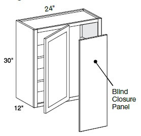 Ideal Cabinetry Danville Polar White Corner Cabinet - WBCU2730-DPW