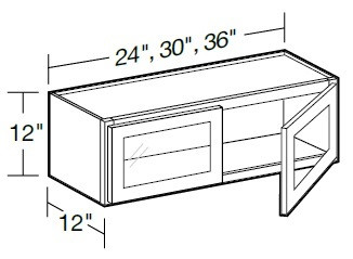 Ideal Cabinetry Danville Polar White Wall Cabinet - Glass Doors - W3012PFG-DPW