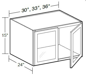 Ideal Cabinetry Danville Polar White Wall Cabinet - Glass Doors - W362415PFG-DPW