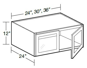 Ideal Cabinetry Danville Polar White Wall Cabinet - Glass Doors - W242412PFG-DPW