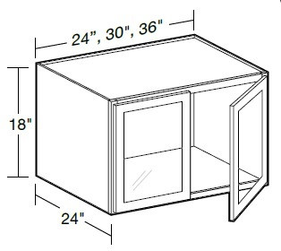 Ideal Cabinetry Danville Polar White Wall Cabinet - Glass Doors - W362418PFG-DPW