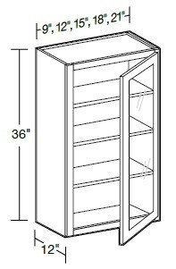 Ideal Cabinetry Danville Polar White Wall Cabinet - Glass Doors - W2136PFG-DPW