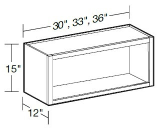 Ideal Cabinetry Danville Polar White Wall Cabinet - Without Doors - W3315ND-DPW