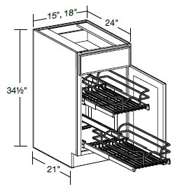 Ideal Cabinetry Danville Polar White Base Cabinet - B15-2WT-DPW