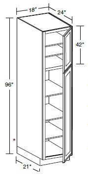 Ideal Cabinetry Danville Polar White Pantry Cabinet - U182496-DPW