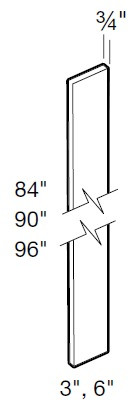 Ideal Cabinetry Danville Polar White Tall Filler Strips - FS84-DPW