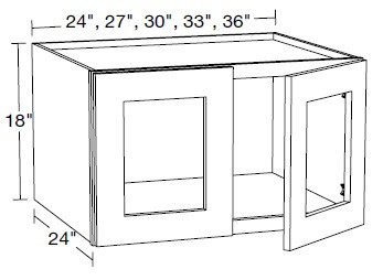 Ideal Cabinetry Danville Polar White Wall Cabinet with Glass Doors - W332418PFG-DPW