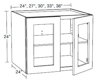 Ideal Cabinetry Danville Polar White Wall Cabinet with Glass Doors - W242424PFG-DPW