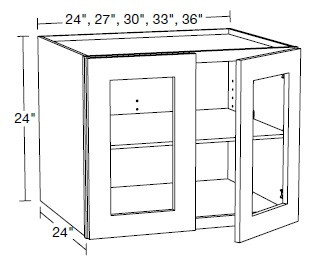 Ideal Cabinetry Danville Polar White Wall Cabinet with Glass Doors - W272424PFG-DPW
