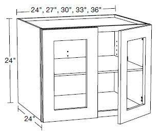 Ideal Cabinetry Danville Polar White Wall Cabinet with Glass Doors - W332424PFG-DPW