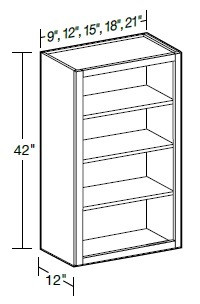 Ideal Cabinetry Danville Pebble Gray Wall Cabinet - Without Doors - W1542ND-DPG