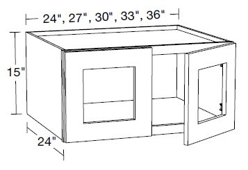 Ideal Cabinetry Danville Deep Onyx Wall Cabinet with Glass Doors - W272415PFG-DDO