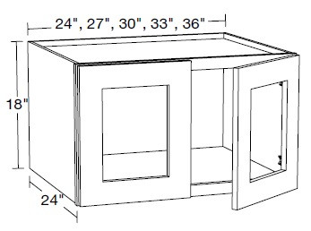 Ideal Cabinetry Danville Deep Onyx Wall Cabinet with Glass Doors - W272418PFG-DDO