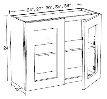 Ideal Cabinetry Danville Mythic Blue Wall Cabinet with Glass Doors - W3324PFG-DMB