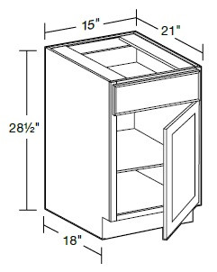 Ideal Cabinetry Portola Polar White Desk Door Cabinet - DDO15-PPW
