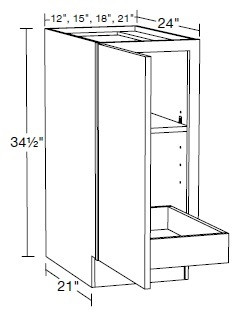 Ideal Cabinetry Portola Polar White Base Cabinet - B21FH-1T-PPW