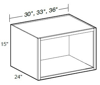 Ideal Cabinetry Portola Deep Onyx Wall Cabinet - Without Doors - W332415ND-PDO