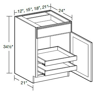 Ideal Cabinetry Portola Deep Onyx Base Cabinet - B12-2T-PDO