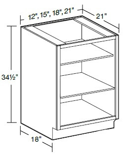 Ideal Cabinetry Portola Deep Onyx Single Full Height Vanity Base Cabinet - Without Doors - VB1221ND-PDO