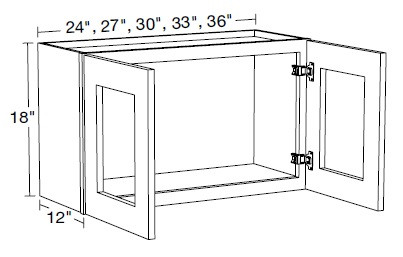 Ideal Cabinetry Portola Deep Onyx Wall Cabinet with Glass Doors - W2718PFG-PDO