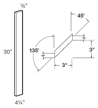 Ideal Cabinetry Portola Deep Onyx Angle Filler - AF330-PDO