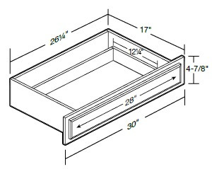 Ideal Cabinetry Portola Mythic Blue Desk Knee Drawer - DKD30-PMB