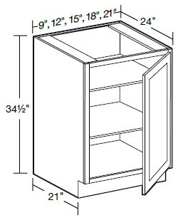 Ideal Cabinetry Waterford Vessel Blue Base Cabinet - B12FH-WVB