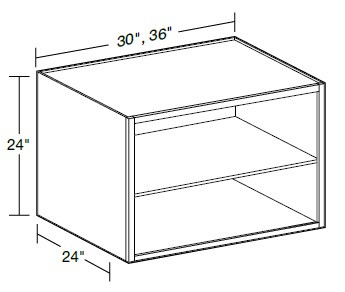 Ideal Cabinetry Douglas Vivid White Wall Cabinet - Without Doors - W302424ND-DVW