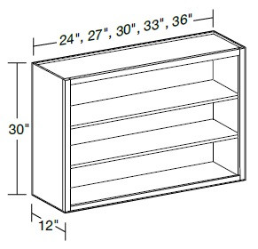 Ideal Cabinetry Douglas Vivid White Wall Cabinet - Without Doors - W2430ND-DVW