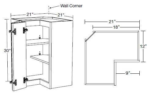 Ideal Cabinetry Douglas Vivid White Wall Cabinet - WEZR2130-DVW