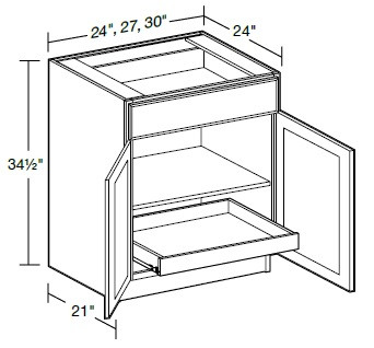 Ideal Cabinetry Douglas Vivid White Base Cabinet - B24-1T-DVW