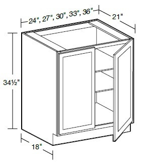 Ideal Cabinetry Douglas Vivid White Double Full Height Door Vanity Base Cabinet - VB3321FH-DVW