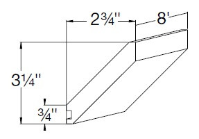 Ideal Cabinetry Douglas Vivid White Flat Shaker Angle Crown Molding - FSM8-DVW